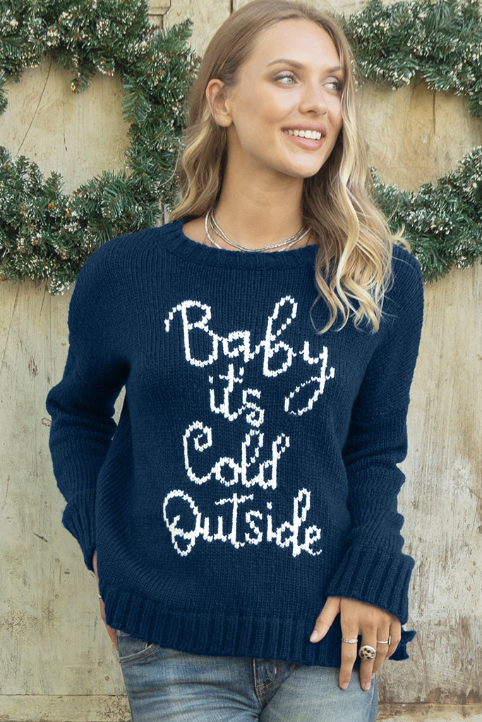 Baby It s Cold Crew Women s Sweater Wooden Ships Knits