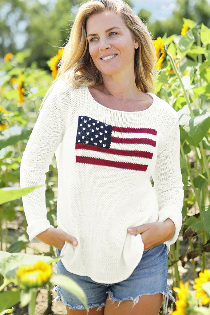 Women's Flag Cotton Crewneck Sweater