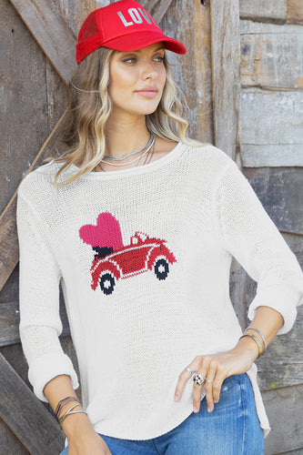 White hot sale flowy sweater