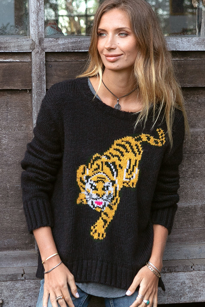 Tiger discount print sweater