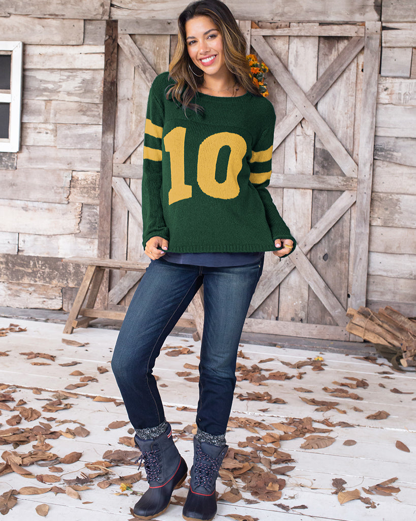 Customizable Number Jersey Crew Lightweight Sweater Kale Green Gold Wooden Ships X L 14 16 Black Gold