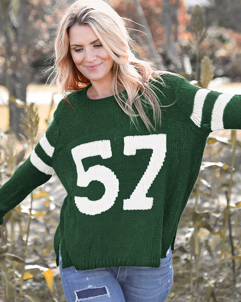 Jersey Crew Lightweight Sweater Kale Green Pure Snow Wooden Ships